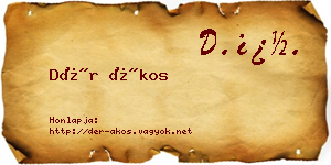Dér Ákos névjegykártya